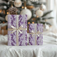 Hawaii Ti Leaf Maile Tuberose Lei Wrapping Paper With Hanalei Leaf Purple