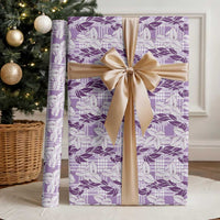 Hawaii Ti Leaf Maile Tuberose Lei Wrapping Paper With Hanalei Leaf Purple