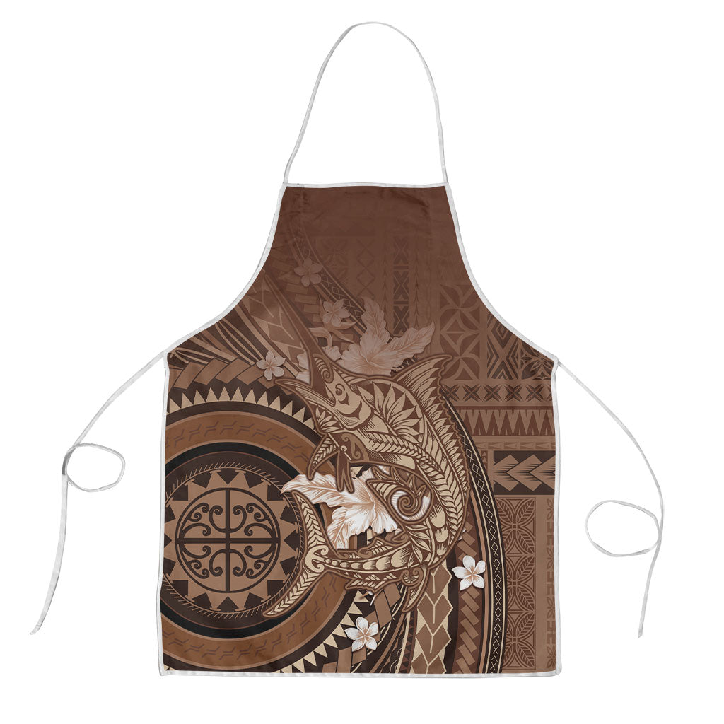 Samoa Tatau Marlin Apron With Siapo Motifs Brown