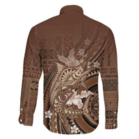 Samoa Tatau Marlin Family Matching Puletasi and Hawaiian Shirt With Siapo Motifs Brown LT05 - Polynesian Pride