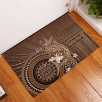 Samoa Tatau Marlin Rubber Doormat With Siapo Motifs Brown