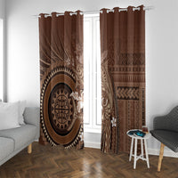 Samoa Tatau Marlin Window Curtain With Siapo Motifs Brown