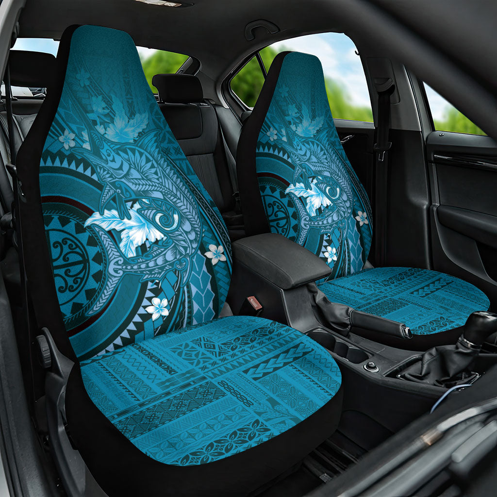 Samoa Tatau Marlin Car Seat Cover With Siapo Motifs Teal