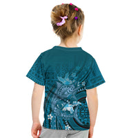 Samoa Tatau Marlin Kid T Shirt With Siapo Motifs Teal