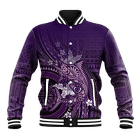 Samoa Tatau Marlin Baseball Jacket With Siapo Motifs Violet