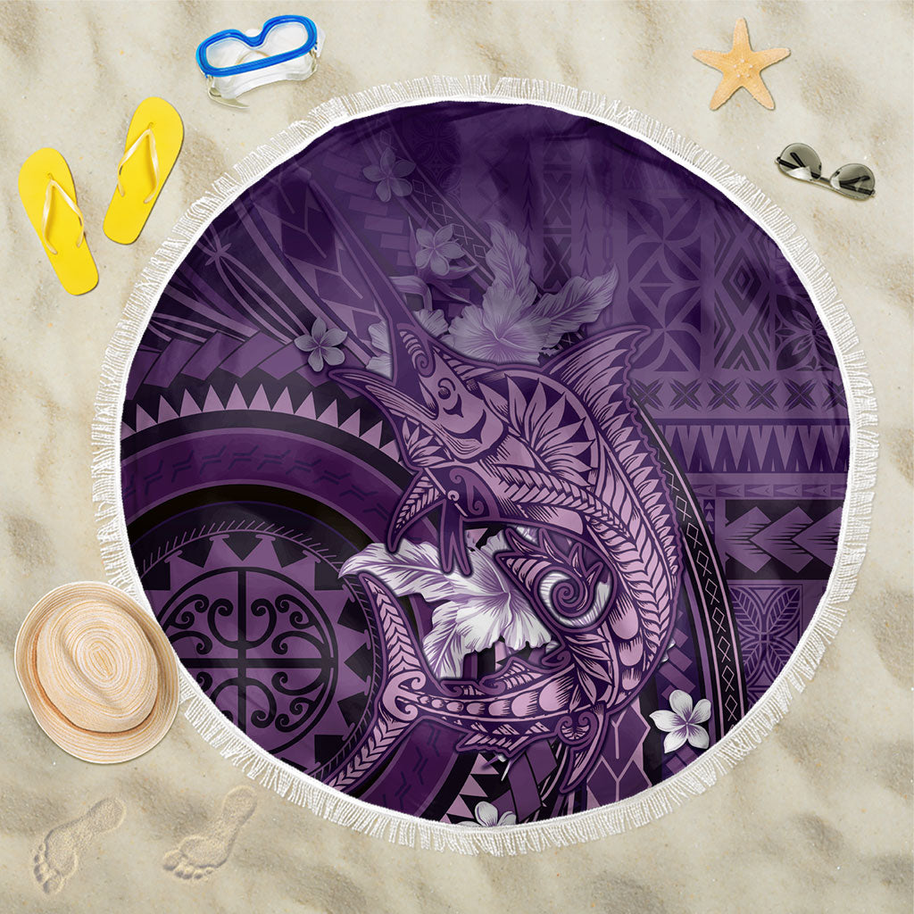 Samoa Tatau Marlin Beach Blanket With Siapo Motifs Violet