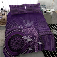 Samoa Tatau Marlin Bedding Set With Siapo Motifs Violet LT05 - Polynesian Pride