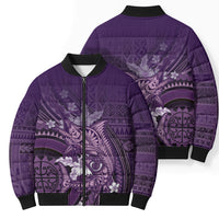 Samoa Tatau Marlin Bomber Puffer Jacket With Siapo Motifs Violet