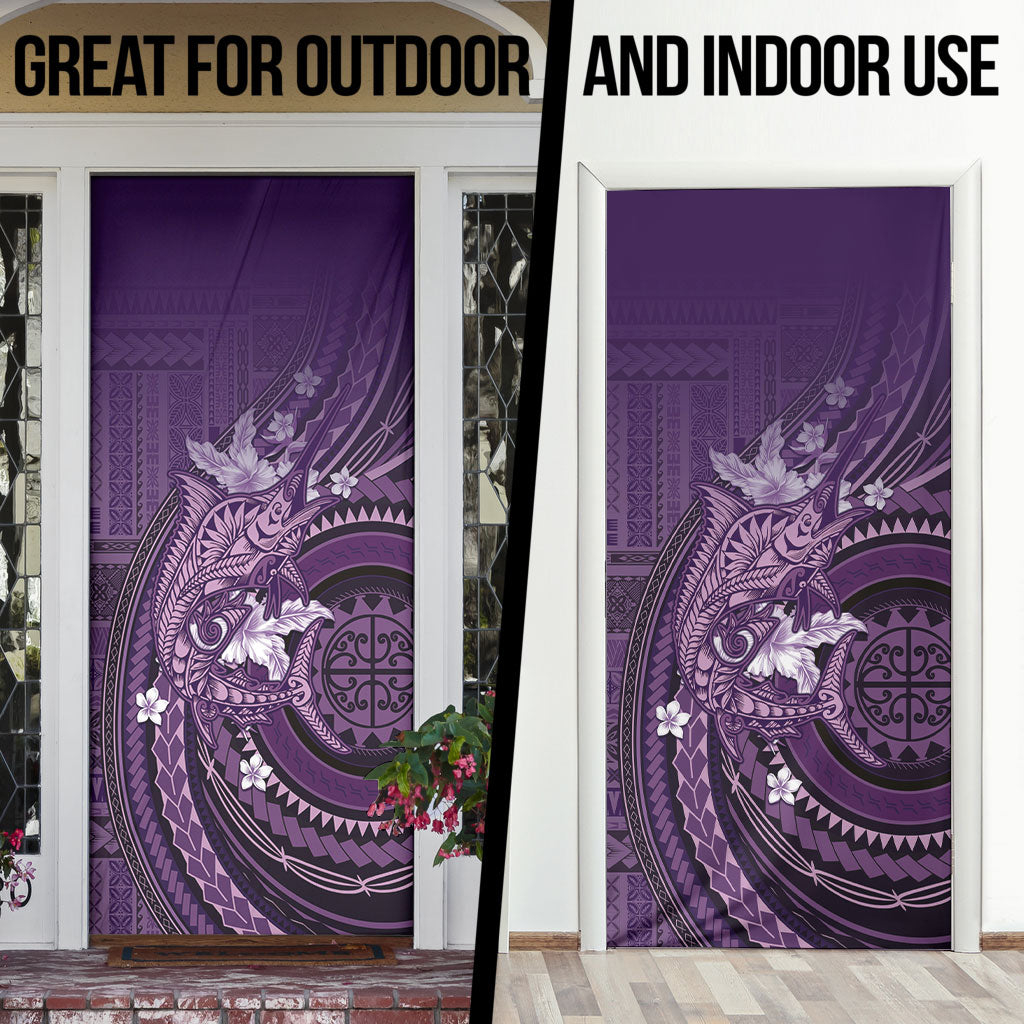 Samoa Tatau Marlin Door Cover With Siapo Motifs Violet