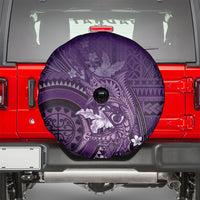 Samoa Tatau Marlin Spare Tire Cover With Siapo Motifs Violet