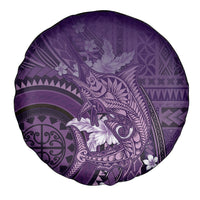 Samoa Tatau Marlin Spare Tire Cover With Siapo Motifs Violet