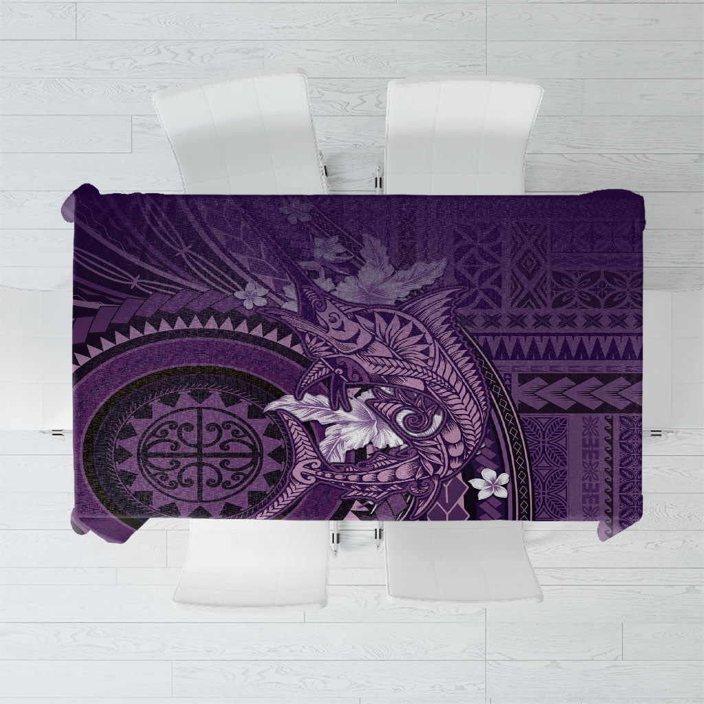 Samoa Tatau Marlin Tablecloth With Siapo Motifs Violet