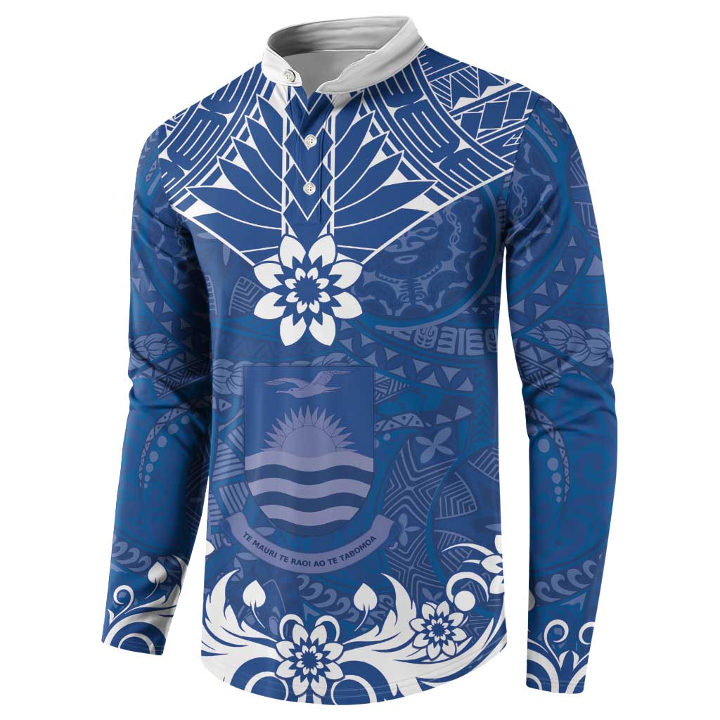 Wikin te Taetae ni Kiribati Button Sweatshirt Pacific Tapa Pattern