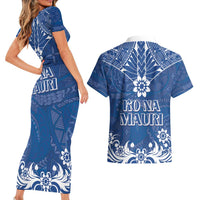 Wikin te Taetae ni Kiribati Couples Matching Short Sleeve Bodycon Dress and Hawaiian Shirt Pacific Tapa Pattern