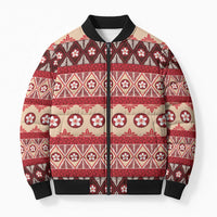 Tonga Language Week Bomber Puffer Jacket Lea Faka-Tonga Everyday LT05 Unisex Beige - Polynesian Pride
