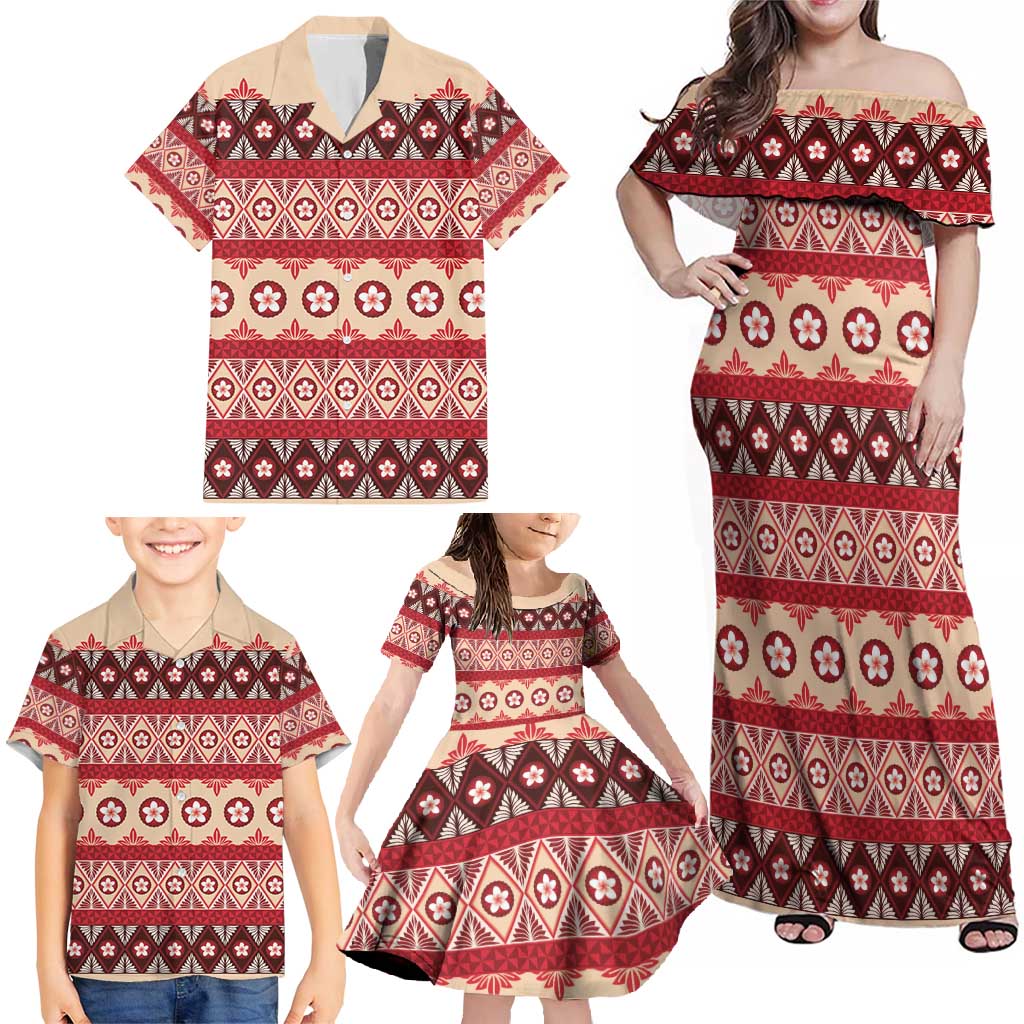 Tonga Language Week Family Matching Off Shoulder Maxi Dress and Hawaiian Shirt Lea Faka-Tonga Everyday - Polynesian Pride