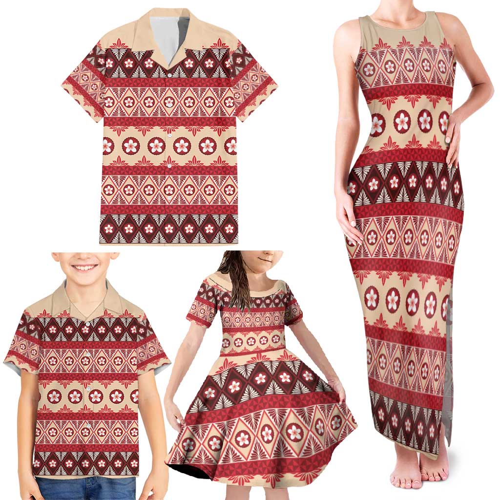 Tonga Language Week Family Matching Tank Maxi Dress and Hawaiian Shirt Lea Faka-Tonga Everyday - Polynesian Pride