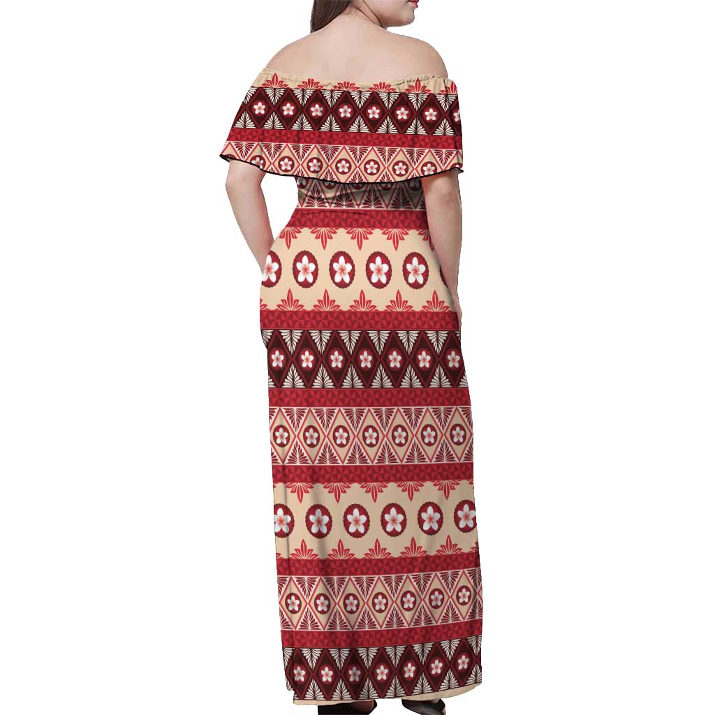 Tonga Language Week Off Shoulder Maxi Dress Lea Faka-Tonga Everyday - Polynesian Pride