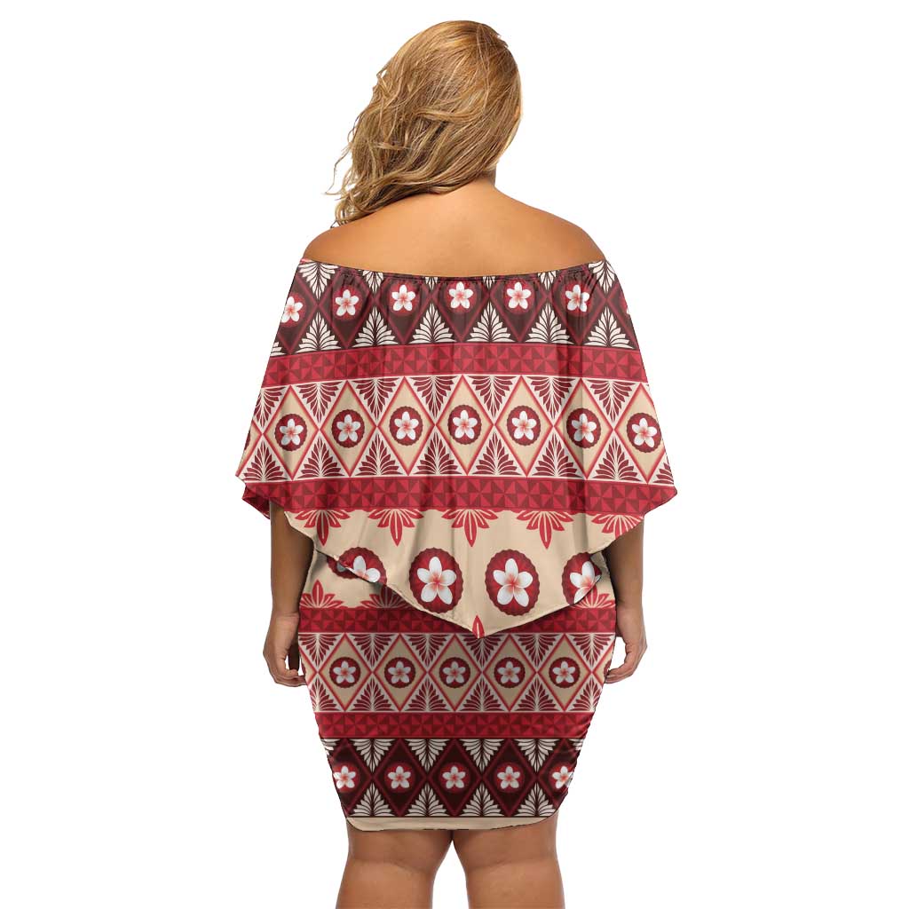 Tonga Language Week Off Shoulder Short Dress Lea Faka-Tonga Everyday - Polynesian Pride