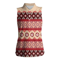 Tonga Language Week Women Sleeveless Polo Shirt Lea Faka-Tonga Everyday LT05 Female Beige - Polynesian Pride