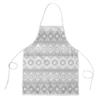 Tonga White Sunday Apron Tongan Ngatu Siale Pattern LT05 White - Polynesian Pride