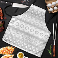 Tonga White Sunday Apron Tongan Ngatu Siale Pattern LT05 White - Polynesian Pride