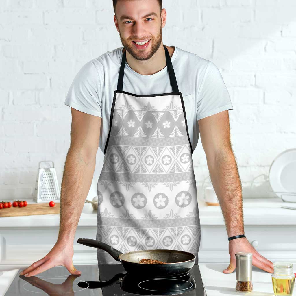 Tonga White Sunday Apron Tongan Ngatu Siale Pattern LT05 - Polynesian Pride