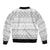 Tonga White Sunday Bomber Jacket Tongan Ngatu Siale Pattern - Polynesian Pride