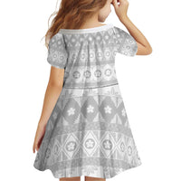 Tonga White Sunday Family Matching Puletasi and Hawaiian Shirt Tongan Ngatu Siale Pattern - Polynesian Pride