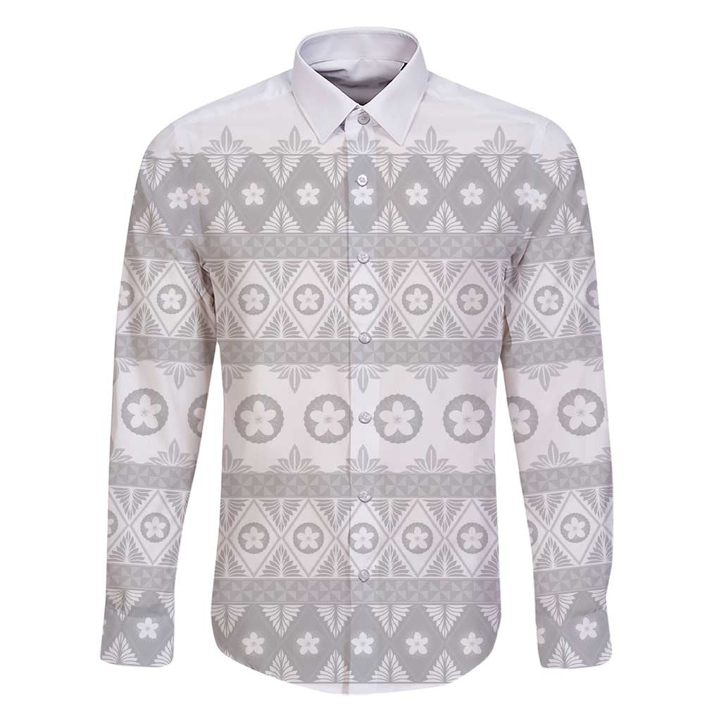 Tonga White Sunday Family Matching Short Sleeve Bodycon Dress and Hawaiian Shirt Tongan Ngatu Siale Pattern - Polynesian Pride