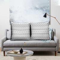 Tonga White Sunday Pillow Cover Tongan Ngatu Siale Pattern - Polynesian Pride