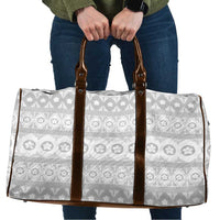 Tonga White Sunday Travel Bag Tongan Ngatu Siale Pattern - Polynesian Pride