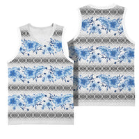 Samoa White Sunday Basketball Jersey Samoan Tapa Blue Hibiscus LT05 - Polynesian Pride