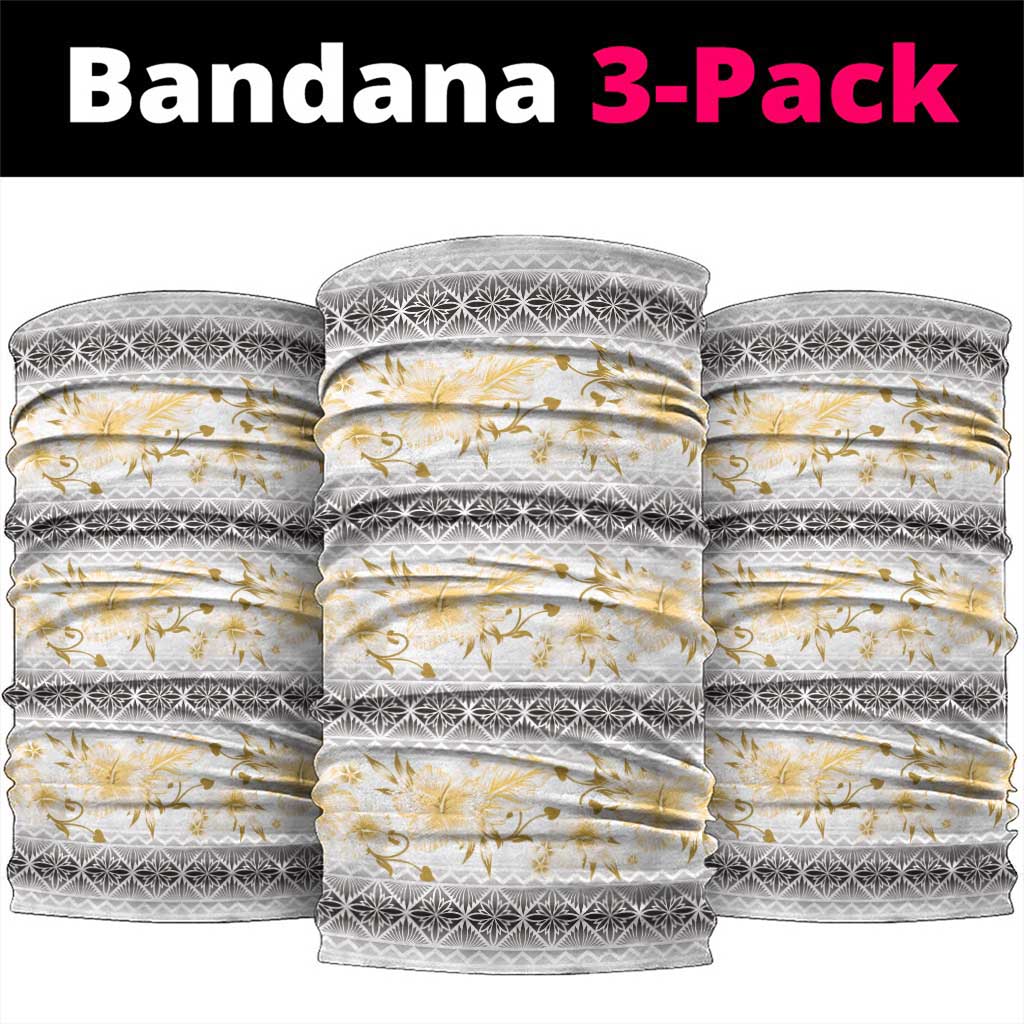 Samoa White Sunday Neck Gaiter Samoan Tapa Yellow Hibiscus LT05 package One Size: 25*50cm Yellow - Polynesian Pride