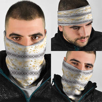 Samoa White Sunday Neck Gaiter Samoan Tapa Yellow Hibiscus LT05 - Polynesian Pride