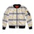 Samoa White Sunday Sleeve Zip Bomber Jacket Samoan Tapa Yellow Hibiscus - Polynesian Pride