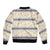 Samoa White Sunday Sleeve Zip Bomber Jacket Samoan Tapa Yellow Hibiscus - Polynesian Pride