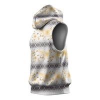 Samoa White Sunday Sleeveless Hoodie Samoan Tapa Yellow Hibiscus LT05 - Polynesian Pride