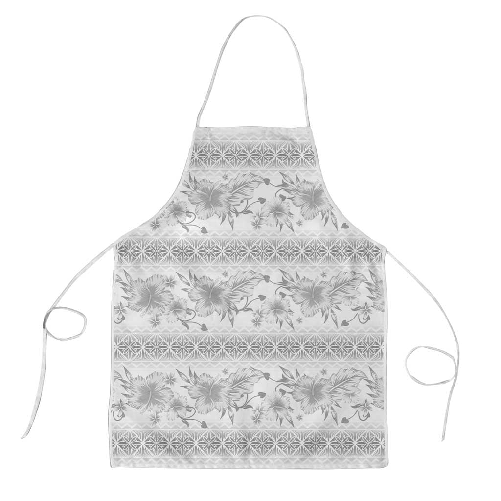 Samoa White Sunday Apron Samoan Tapa White Hibiscus LT05 White - Polynesian Pride