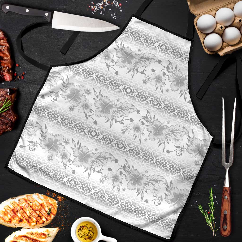 Samoa White Sunday Apron Samoan Tapa White Hibiscus LT05 White - Polynesian Pride
