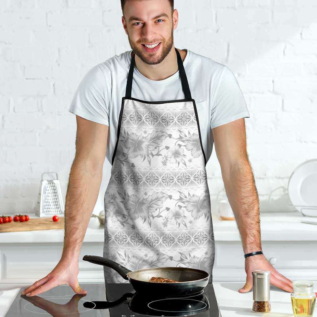 Samoa White Sunday Apron Samoan Tapa White Hibiscus LT05 - Polynesian Pride