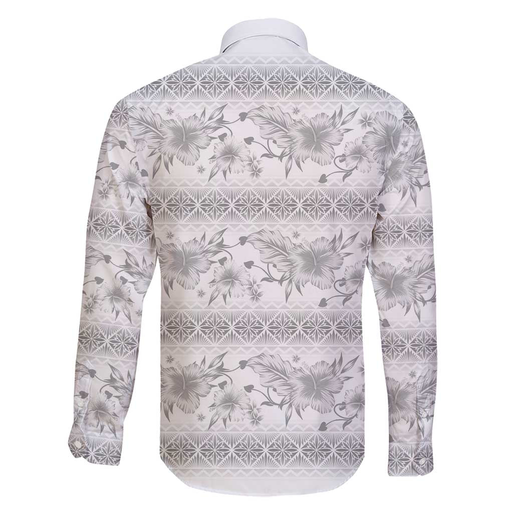 Samoa White Sunday Family Matching Summer Maxi Dress and Hawaiian Shirt Samoan Tapa White Hibiscus - Polynesian Pride