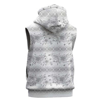 Samoa White Sunday Sleeveless Hoodie Samoan Tapa White Hibiscus LT05 - Polynesian Pride