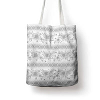 Samoa White Sunday Tote Bag Samoan Tapa White Hibiscus - Polynesian Pride