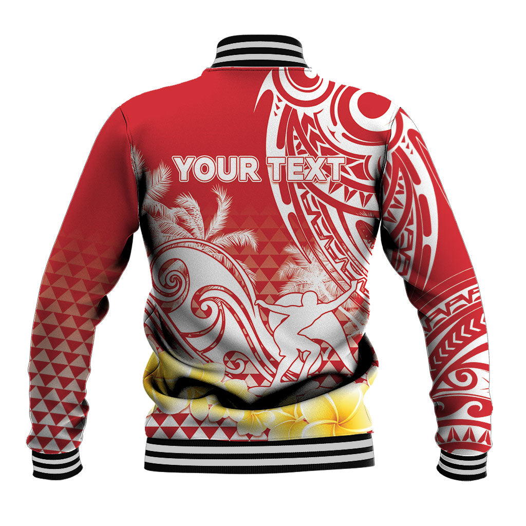 Personalised Tahiti Surfing Baseball Jacket Polynesian Style LT05 - Polynesian Pride