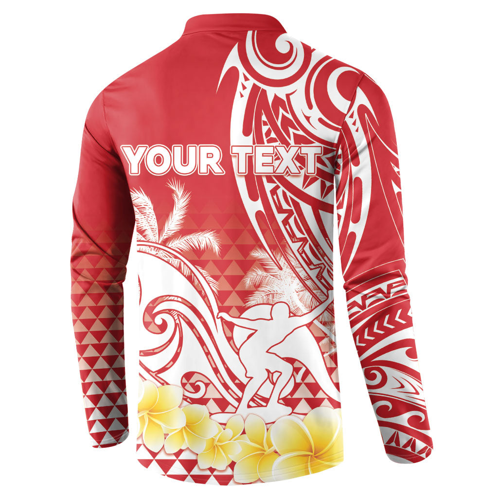 Personalised Tahiti Surfing Button Sweatshirt Polynesian Style LT05 - Polynesian Pride
