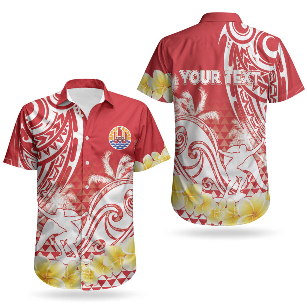 Personalised Tahiti Surfing Couples Matching Off Shoulder Short Dress and Hawaiian Shirt Polynesian Style