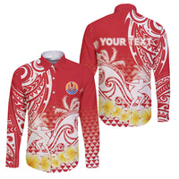 Personalised Tahiti Surfing Family Matching Off The Shoulder Long Sleeve Dress and Hawaiian Shirt Polynesian Style