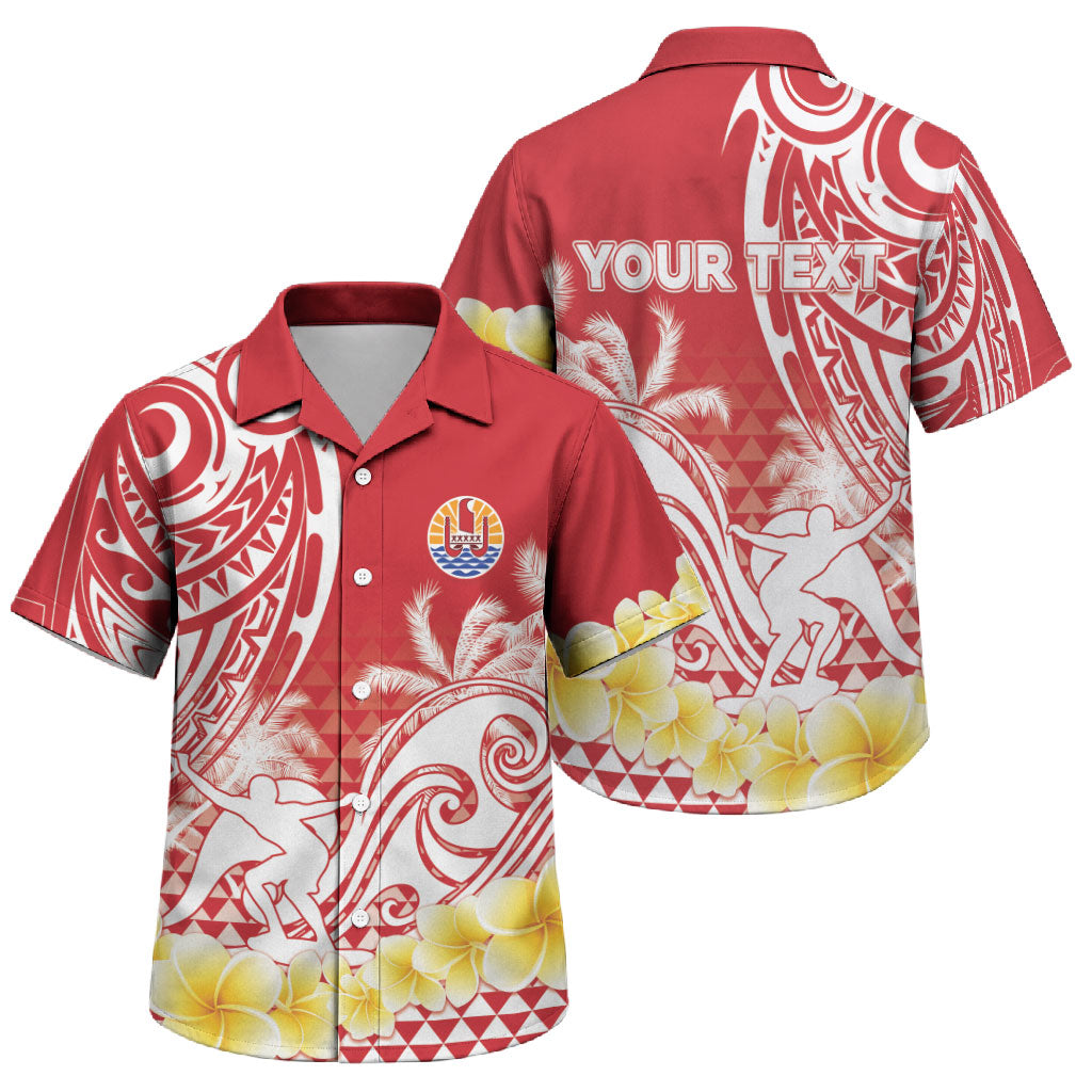 Personalised Tahiti Surfing Family Matching Short Sleeve Bodycon Dress and Hawaiian Shirt Polynesian Style LT05 Son's Shirt Red - Polynesian Pride