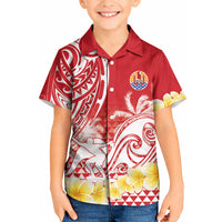 Personalised Tahiti Surfing Kid Hawaiian Shirt Polynesian Style